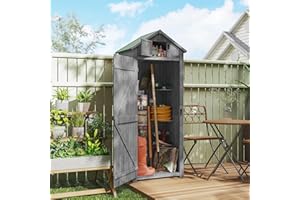 Outsunny 30" x 21" x 71" Garden Storage Shed, Outdoor Storage Shed with 3 Tier Shelves, Workshop Yard Tool Utility Storage Ho