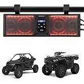 KEMIMOTO UTV Sound Bar 16 Inch ATV Speaker with RGB Lights BT V5.0 400W Max Amplified Marine-Grade IP65 Compatible with Polaris RZR, Can-Am, CFMOTO, Zforce, Teryx Fits 1.75" - 2.25" Roll Cage