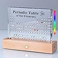 Aichong Periodic Table with Real Elements Inside, Acrylic Periodic Table Display with 83 Real Elements and Colorful LED Lights Base, Remarkable Gift for Teachers Students
