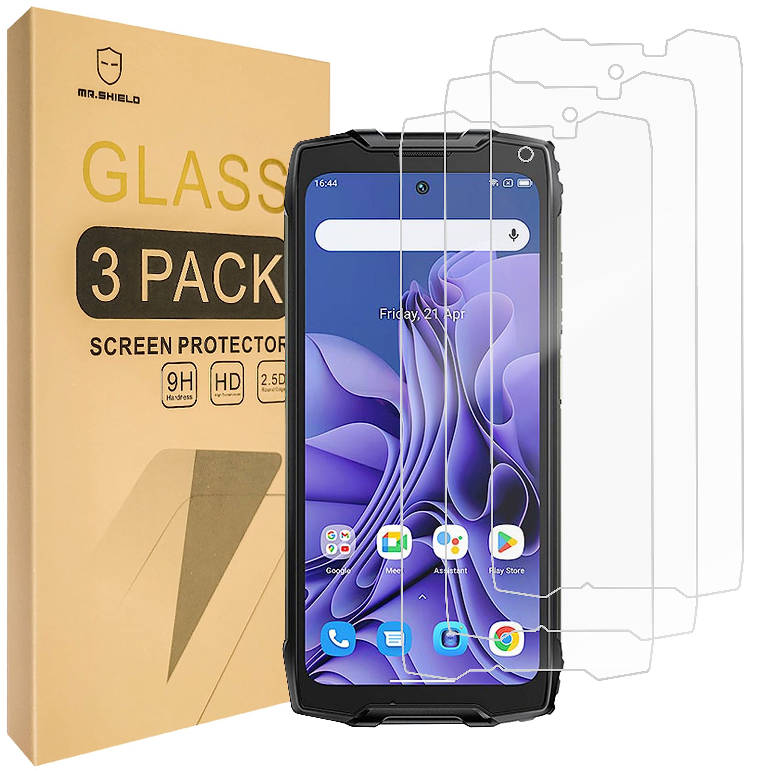 Mr.Shield Screen Protector For Blackview BV9300 / BV9300 Pro [Tempered Glass] [9H Hardness] [3-Pack] Screen Protector