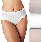 Bali Women's Modern Seamless Underwear Brief Pack, Comfort Revolution Panties, No-Show Underwear for Women, 3-Pack