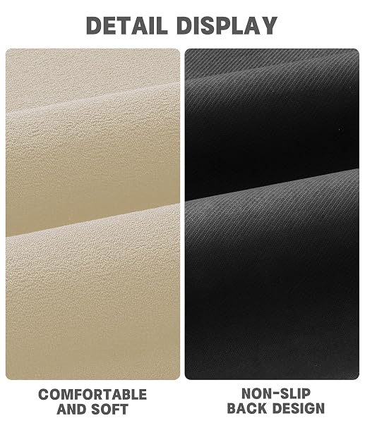 YIHOUSE BATHROOM RUG SETS 2 PIECE, ULTRA THIN BATH MAT FIT UNDER DOOR, QUICK DRY ABSORBENT BATH MAT FOR BATHROOM NON SLIP MACHINE WASHABLE FLOOR MAT (BEIGE, 2 PIECE)