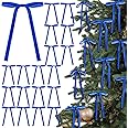 Glitinsel 24 Pcs Velvet Bows for Christmas Tree Vintage Rustic Velvet Christmas Ornaments Bows for Door Garland Wreath Decoration