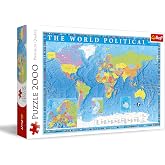 Trefl Political map of the World - 2000 Piece Puzzle 37.8"x26.9" | RED, DIY, Creative Entertainment, Classic Jigsaw, 14+