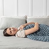 Maetoow Handmade 20 lb Soft Knitted Weighted Blanket, 60 x 80 in Breathable Chunky Knit Gravity Blanket Throw, Home Decor for Sofa Couch Bed, Airy Blue