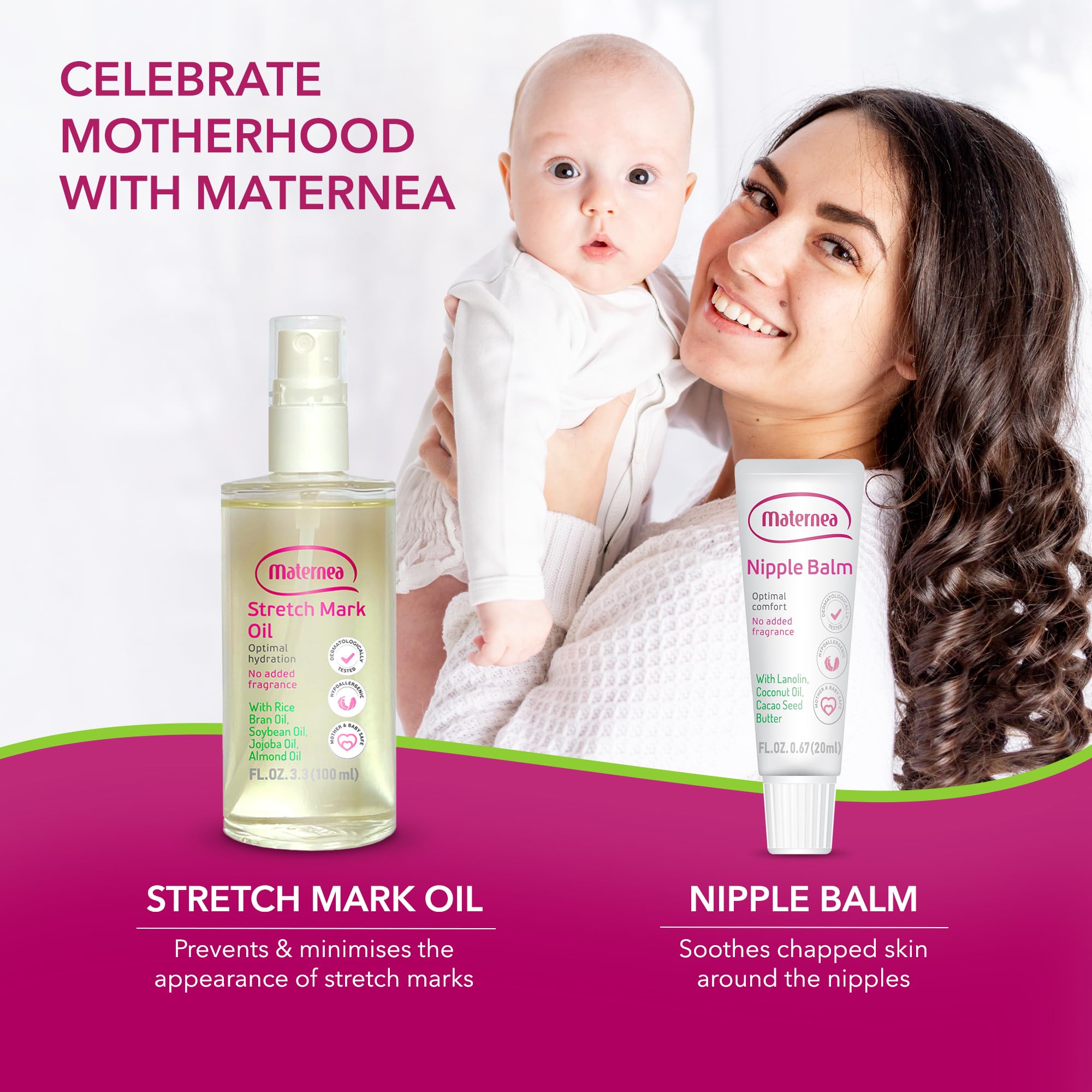 Maternea Stretch Mark Cream - Provides optimal skin hydration and improves its appearance. 7.44 FL. OZ. (220ml)