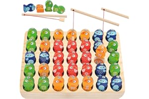 BigShu Toddler Learning Educational Toys for 2 3 4 5 Year Old Boys Girls Wooden Magnetic Fishing Kids Toys Games Letters ABC Numbers Alphabet Puzzle Montessori Toys for Ages 2+ STEM Preschool Gifts