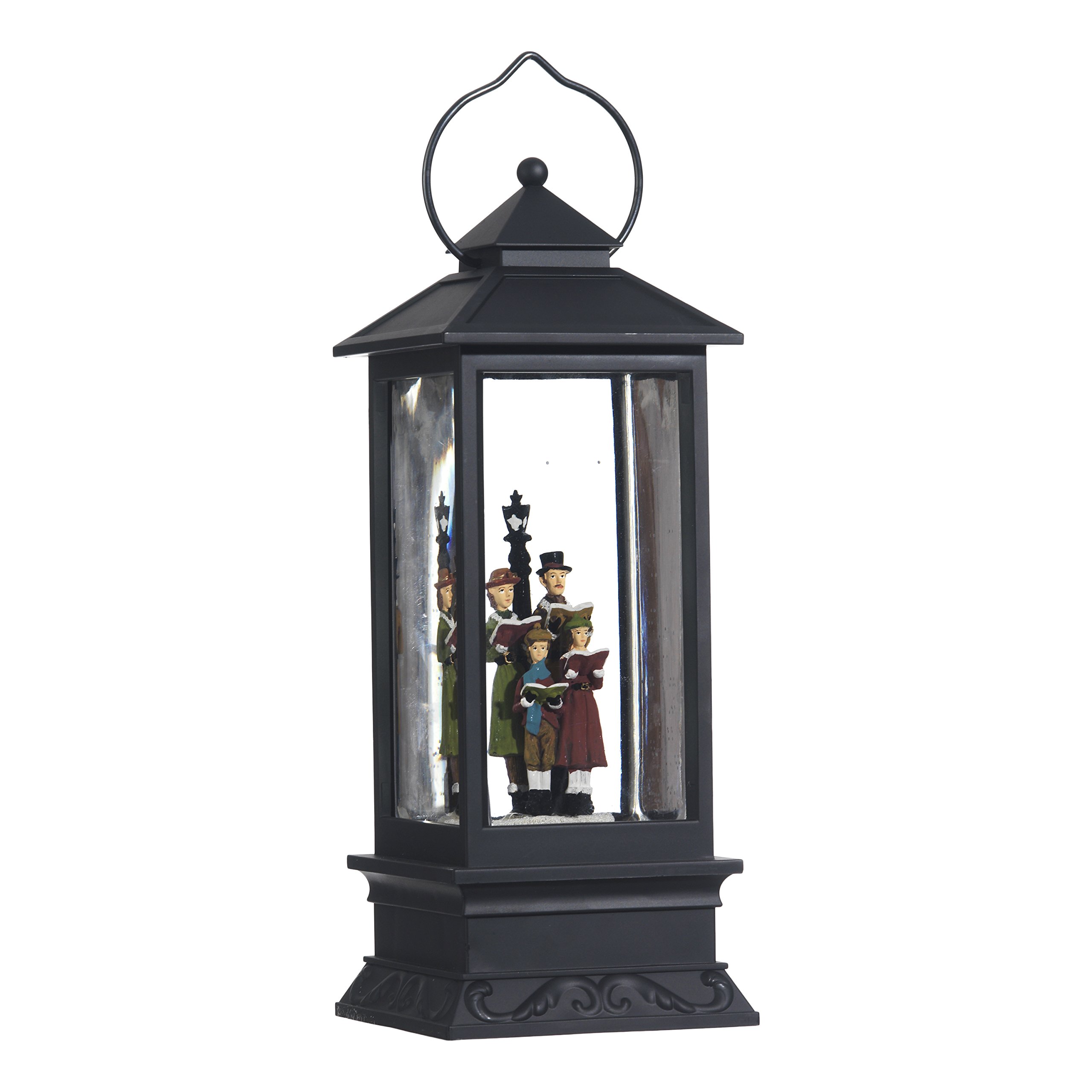 Raz Imports Lighted Snow Globe Lantern 11 Inch, Black Holiday Water