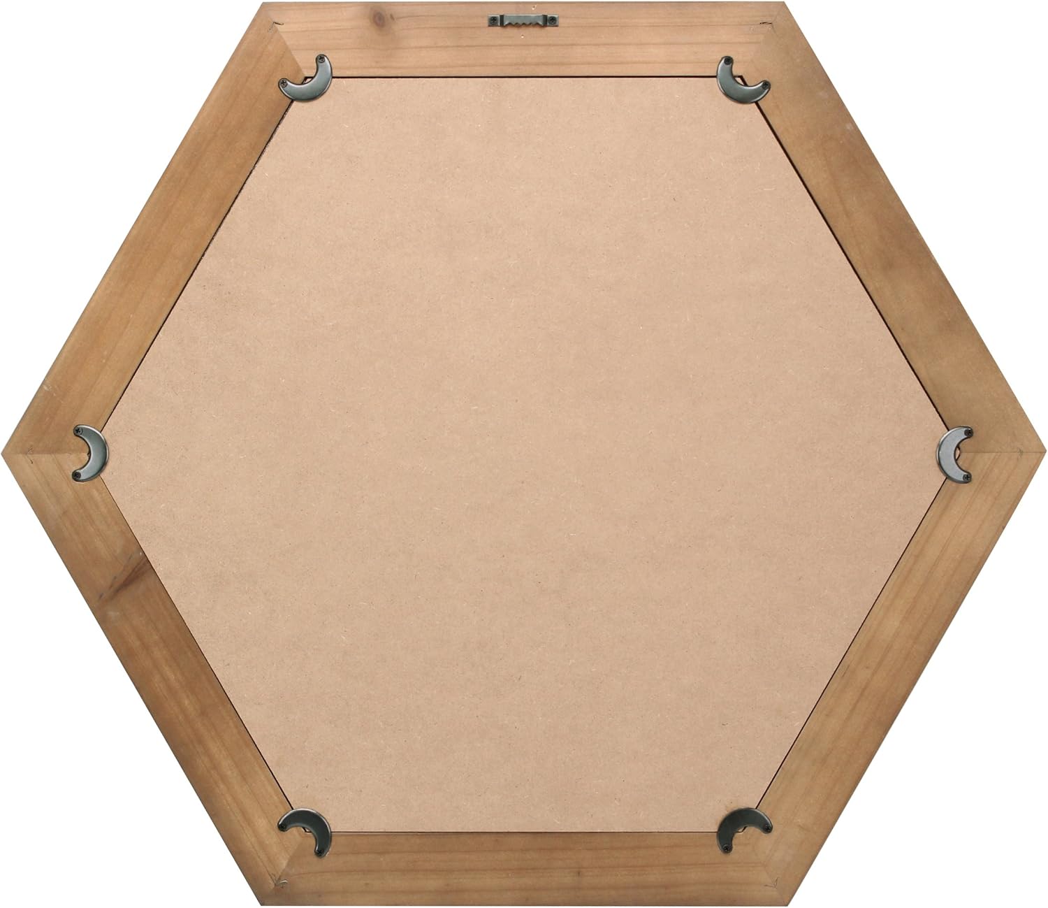 Stonebriar Decorative 24" Hexagon Hanging Wall Mirror with Natural Wood Frame and Attached Hanging Bracket, Rustic Farmhouse Decor for the Living Room, Bathroom, Bedroom, and Entryway: Home & Kitchen