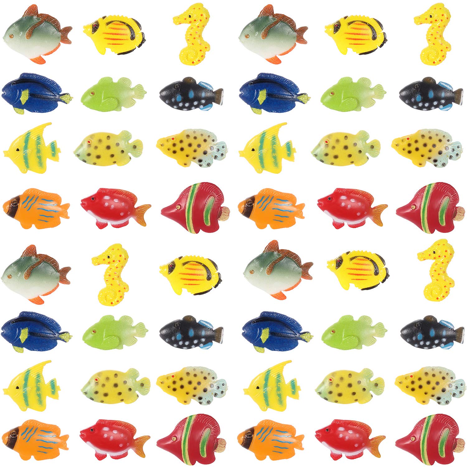 Photo 1 of Boao 48 Pcs Plastic Fish Toys Small Tropical Fish Figure Play Set Sea Animals Bath Toys Tropical Party Favors Assorted Ocean Creatures Figures Birthday Learning Educational Party Supplies