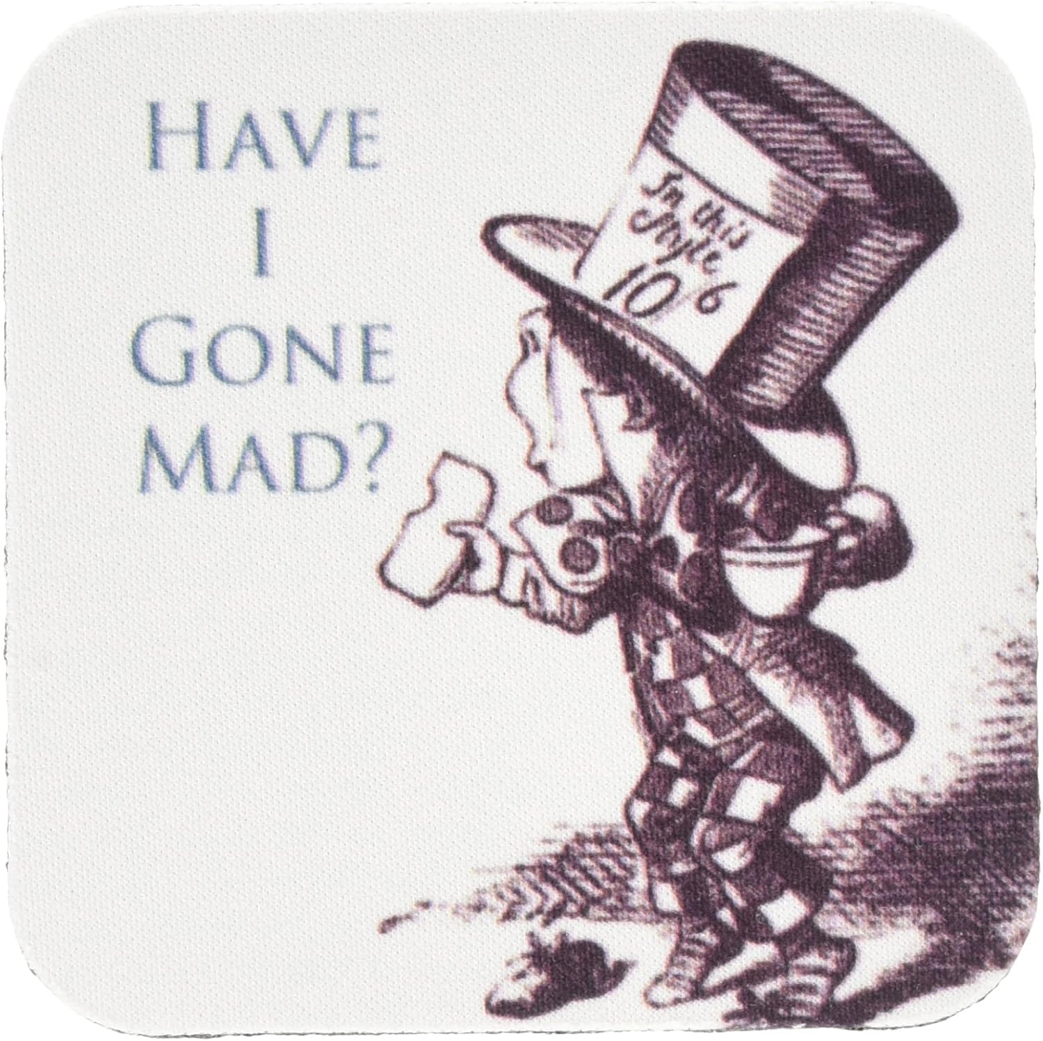 3dRose CST_110410_2 Mad Hatter Have I Gone Mad Alice in Wonderland-Soft Coasters, Set of 8