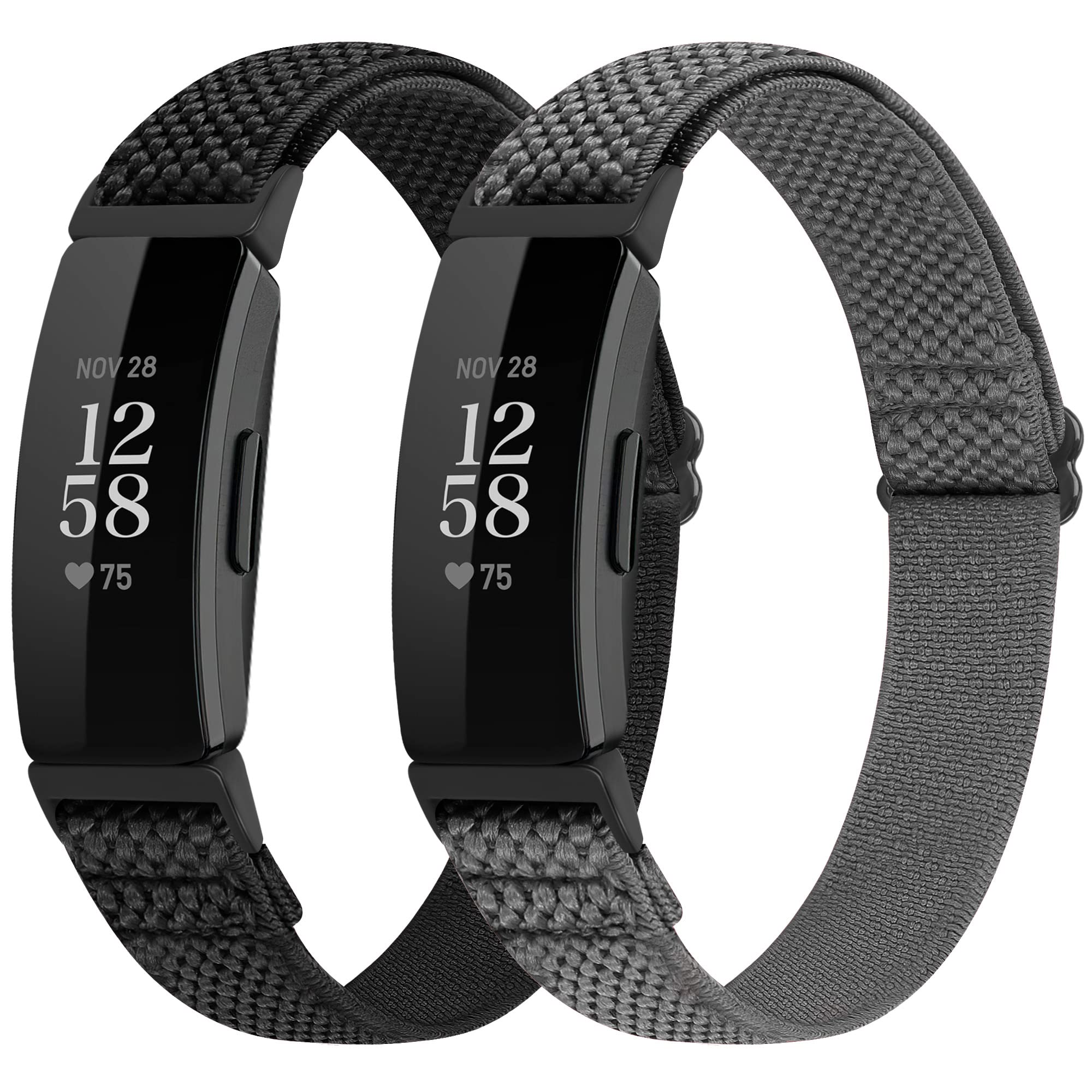 SHIJZWD Adjustable Elastic Watch Strap Compatible with Fitbit Inspire 3/Inspire 2/Inspire/Inspire HR/Fitbit Ace 3/Ace 2, Soft Breathable Nylon Sport Band Stretchy Replacement Wristband for Women Men