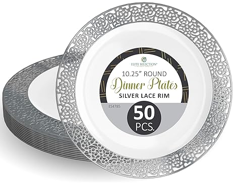 Amazon.com: Platos desechables de plástico (50 unidades ...