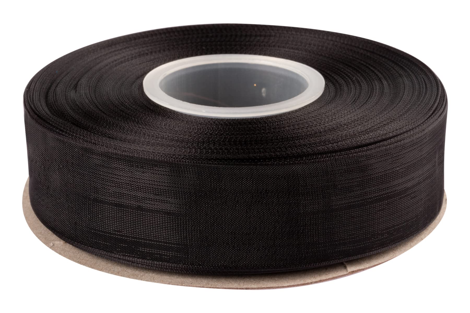 Ribbonitlux 25mm Sheer Organza Ribbon, Black Shimmer Chiffon Ribbon 45M-Roll, Ideal for Wedding Events Christmas Decaration Making Floral Bouquets DIY Crafts