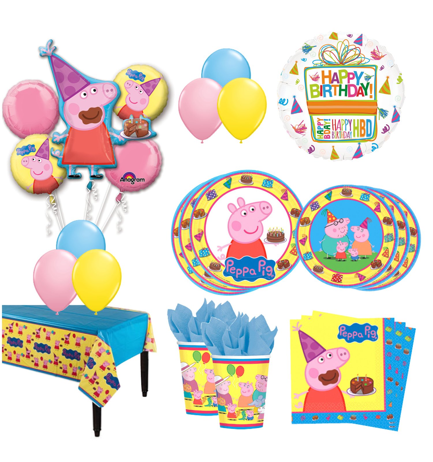 The Ultimate 8 Guest 53pc Peppa Pig Birthday Party Supplies and Balloon