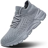 Mens Walking Shoes Running Athletic Sports Sneakers Slip on Mesh Lightweight Breathable Tennis Gym Soft Sole