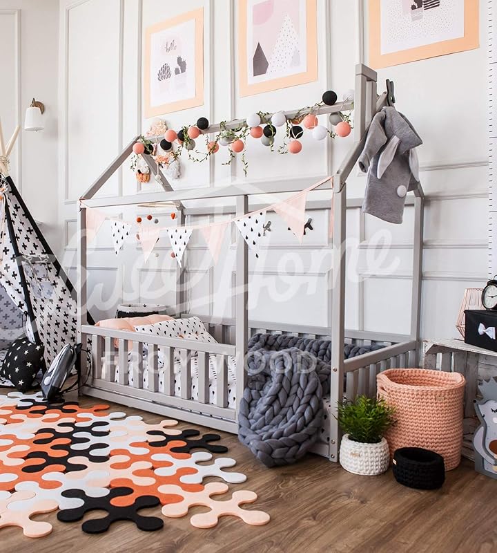 Toddler bed twin size, baby bed, children bed, montessori wooden house