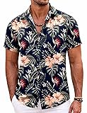 COOFANDY Hawaiian Shirt for Men Floral Button Down
