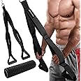 GOULIKFUL Tricep Rope Cable Attachment Exercise Handles, Greater Range of Motion, Gym&Home Multi-Workout Rope with Soft Padded Grip Accessories for Facepull&Push Down, Tricep Extension, Back&Shoulder