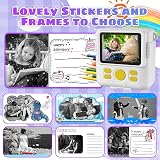 YKSLEMON Instant Print Camera for Kids 1080P 32G Card 3 Rolls Paper White view 5