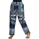 DA'IKI Loose and Casual Ladies Cotton African Dashiki Pants Cargo Khakis Ankara Art