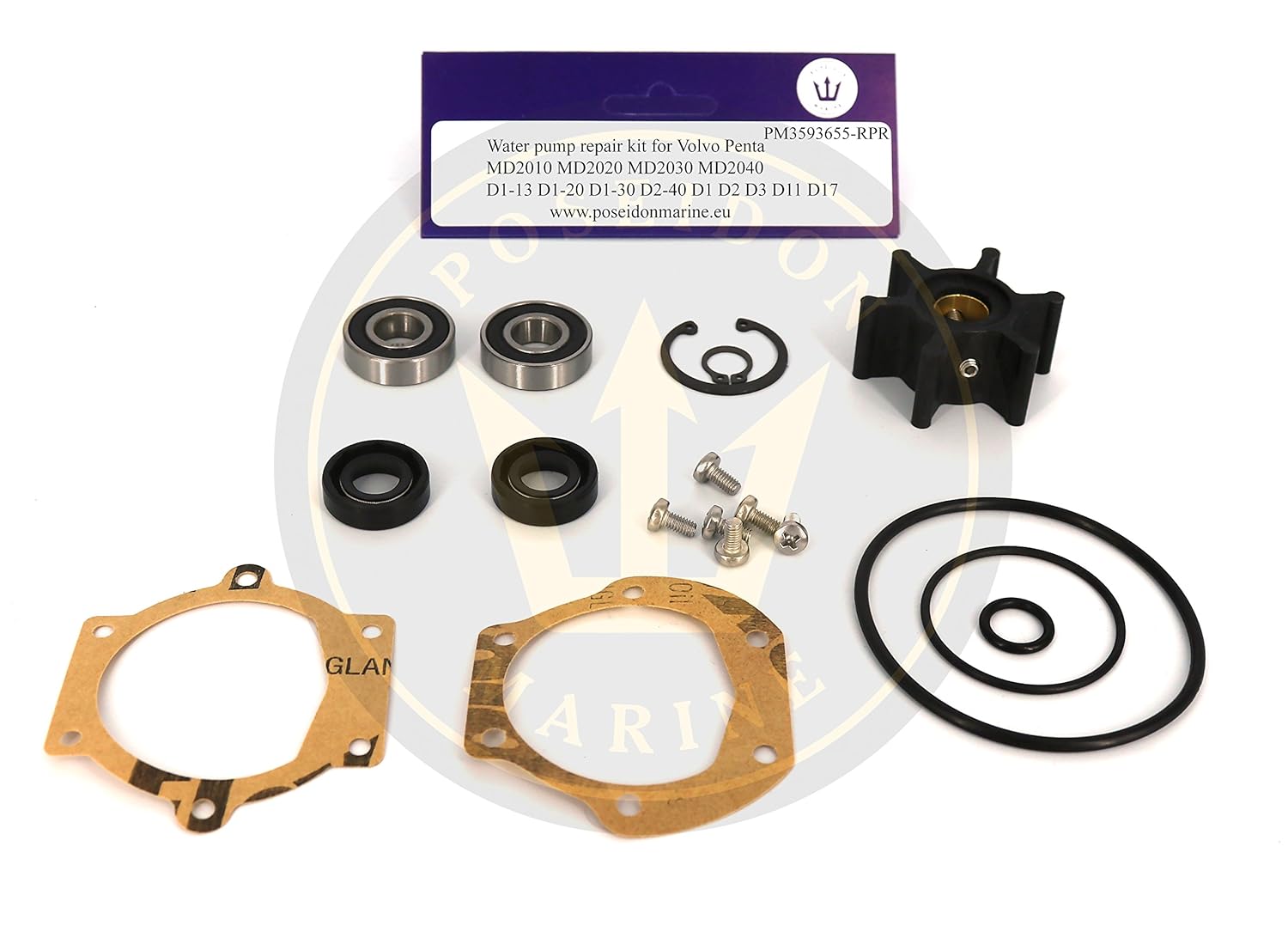 Amazon.com: Poseidon Marine Water pump kit for Volvo Penta MD2010 MD2020  MD2030 MD2040 D1-13 D1-20 with 3593659: Sports & Outdoors
