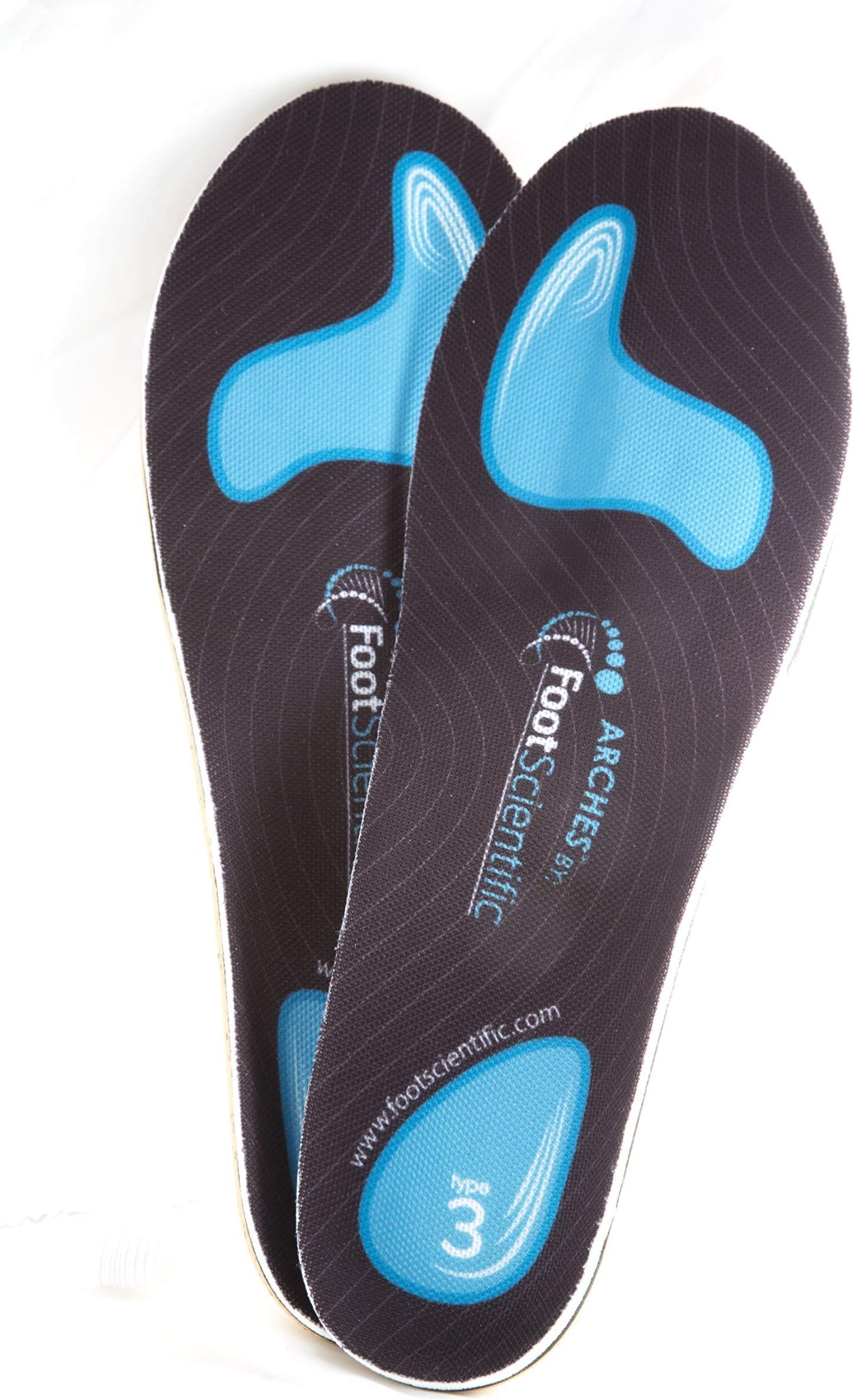 FootScientific Arches Type 3 (High Arch) Orthotic Shoe Insoles, Men’s Size 6-6.5 / Women’s Size 8-8.5