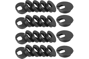 HNBUN 2" Desk Grommet Black, 30PACK Wire Cable Hole Cover PC Computer Desk Plastic Grommet Cord, Tidy Cable Wire Grommet for Office PC Computer Desk Cord Management, (50mm Mounting Hole Diameter)