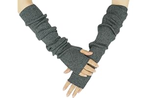 Farlenoyar Warm Cashmere Long Arm Gloves for Women Cozy Winter Fingerless Gloves Soft Arm Warmers,Great Holiday Gift