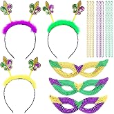 252 Stück Mardi Gras Glitzer Aufkleber – Gold, Grün, Lila Mit Karnevalsmotiven Für Party-Deko