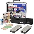 Trend Complete Diamond Sharpening Kit with 2x Diamond Bench Stones & Lapping Fluid, Honing Compound & Leather Strop, Accessories & Sharpening Solutions Guide, DWS/KIT/E