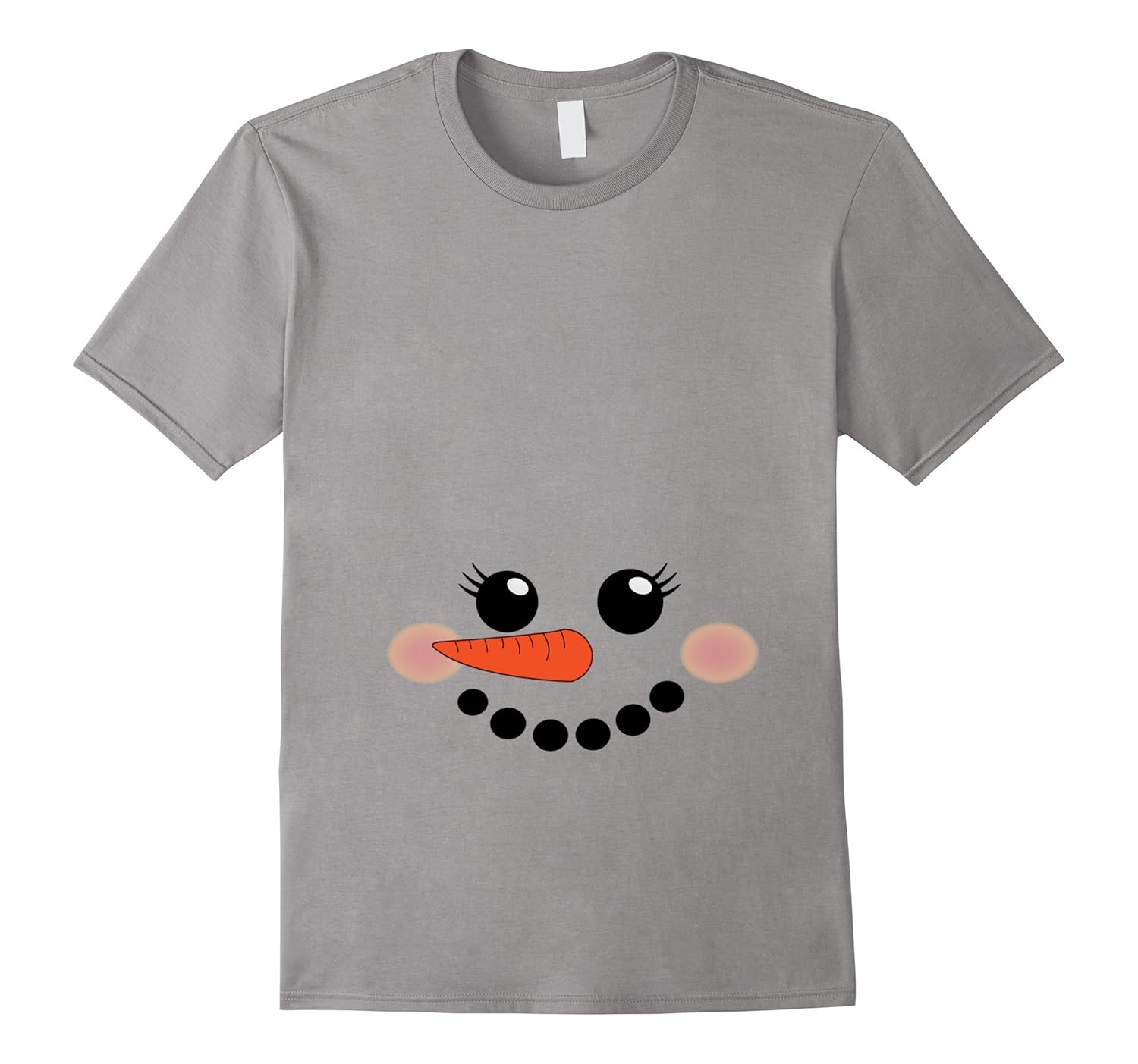 Funny Snowman Face Pregnancy Announcement Christmas T-shirt-ANZ