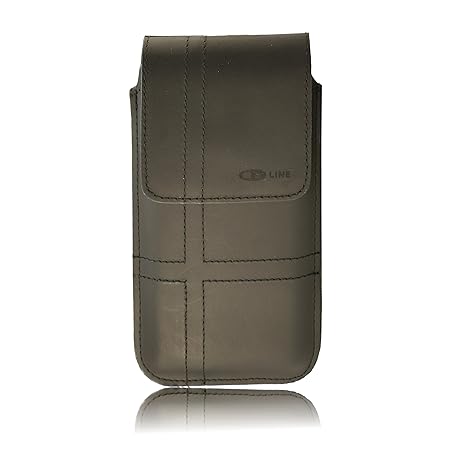 OrLine Vertikal Tasche für Handys Samsung Galaxy Xcover 3 Gürteltasche und Schlaufe Slim Design Case Echt Ledertasche Hülle H