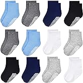 GRPSKCOS Baby Socks Non Slip 12 Pairs Toddler Anti Skid Socks for 0-7 Years Infants Little Kids Boys Girls