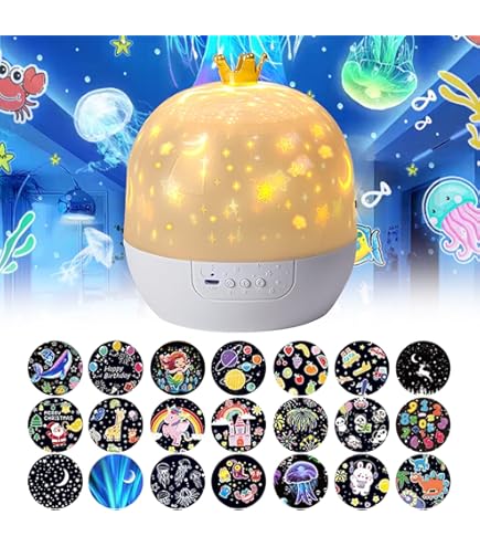 Projecteur De Veilleuse Étoilée Pour Enfants – Rotation 360°, Musique Apaisante, 21 Films – USB, Pour Chambre Et Coucher - 8