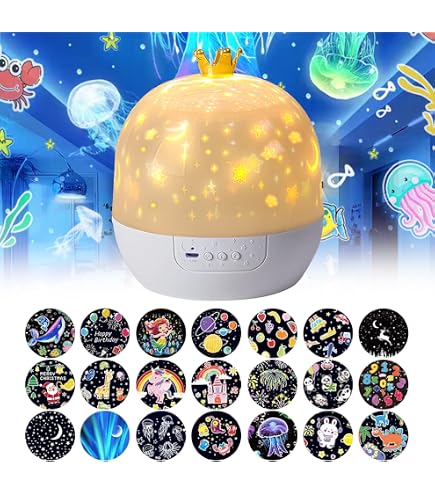 Projecteur Veilleuse étoilée Pour Enfants - Rotation 360° - Musique Apaisante - USB - Pour Chambre, Sommeil