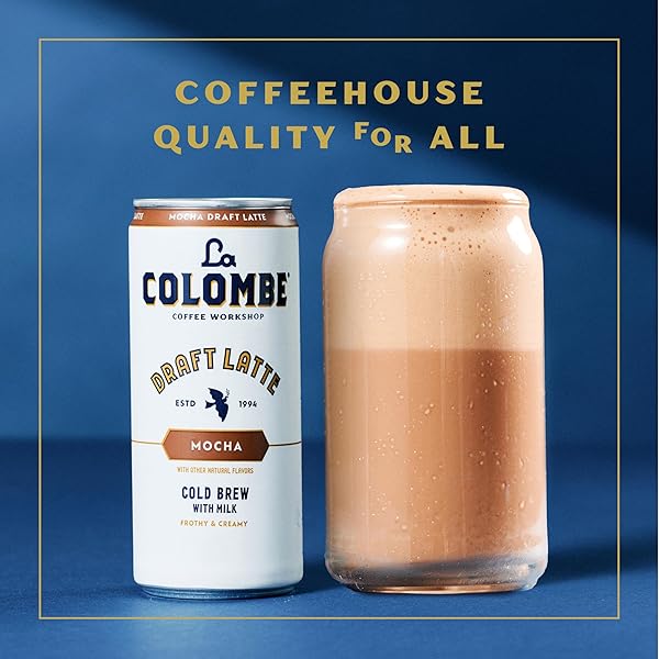LA COLOMBE MOCHA DRAFT LATTE – 9 FLUID OUNCE, 4 COUNT – COLD-PRESSED ESPRESSO AND FROTHED MILK + DARK CHOCOLATE – MADE WITH REAL INGREDIENTS – GRAB AND GO COFFEE