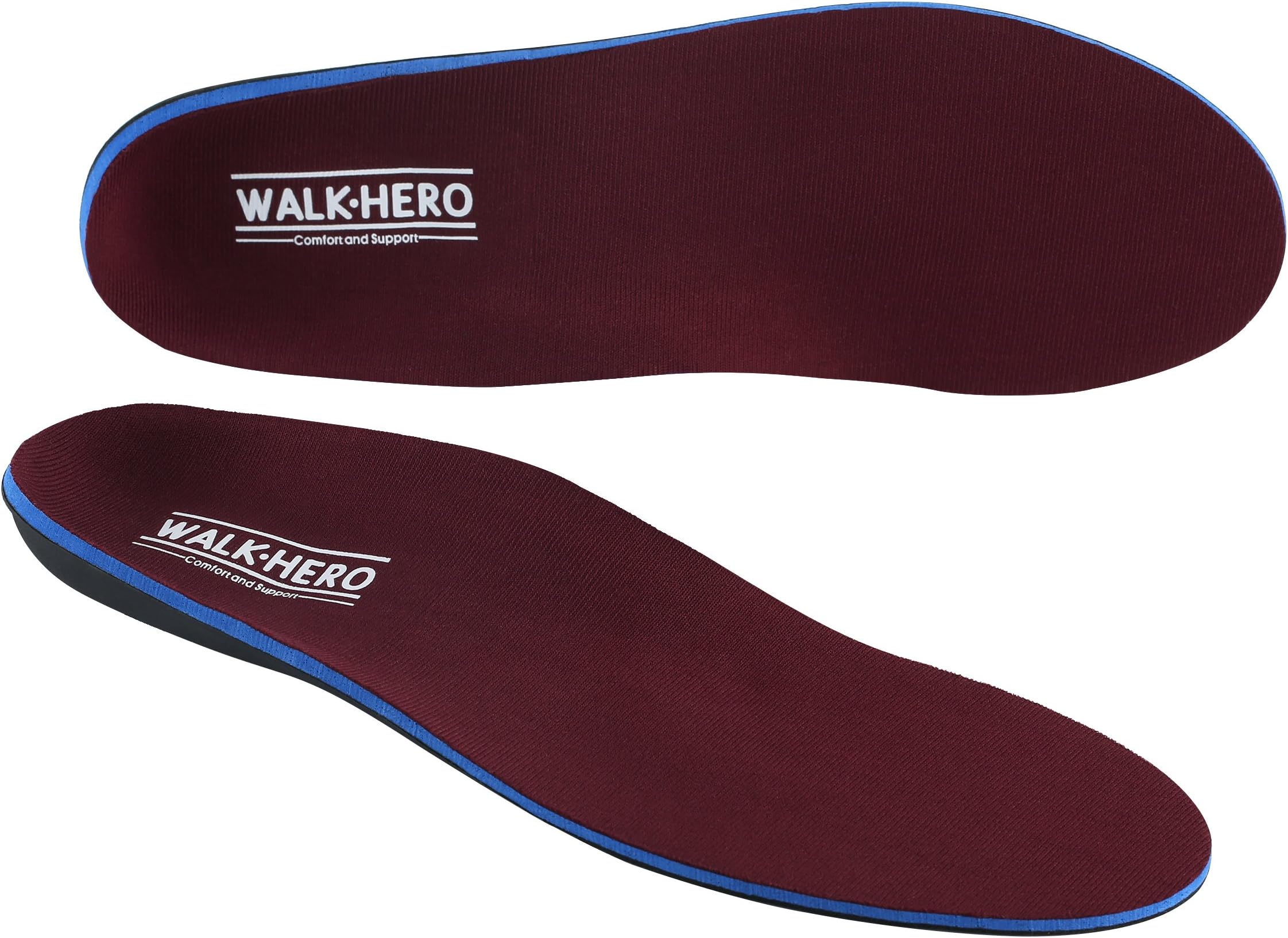 Orthotic Shoe Insoles for Flat Feet Arch Supports for Plantar Fasciitis Men Women Inserts Foot Pain Arch Pain Relief,Red Wine