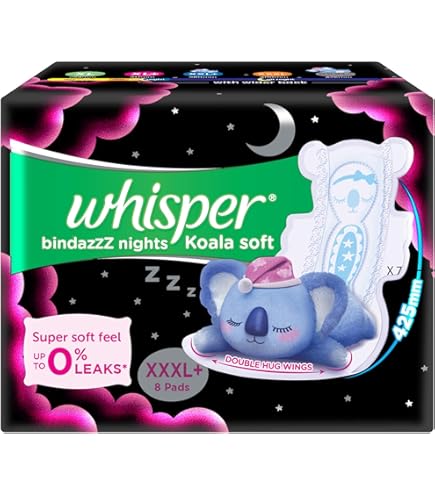 Amazon.com: Whisper Bindazzz Nights Koala Soft Sanitary Pads, XXX