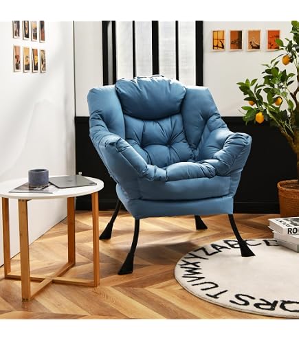 Fauteuil Paresseux Avec Ottoman MBOOYOME - Rembourré, Accoudoirs, Vert Foncé, Salon/chambre/bureau