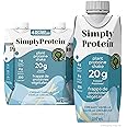 Simply Protein - Vanilla Ready To Drink Protein Shake (4 Pack) - 20g Protein, 8g Fibre, 5g Sugar, 200 Calories - Vegan, Glute