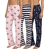 Real Essentials 3 Pack: Women’s Ultra-Soft Comfy Pajama Lounge Pants Sleepwear (Available in Plus Size)