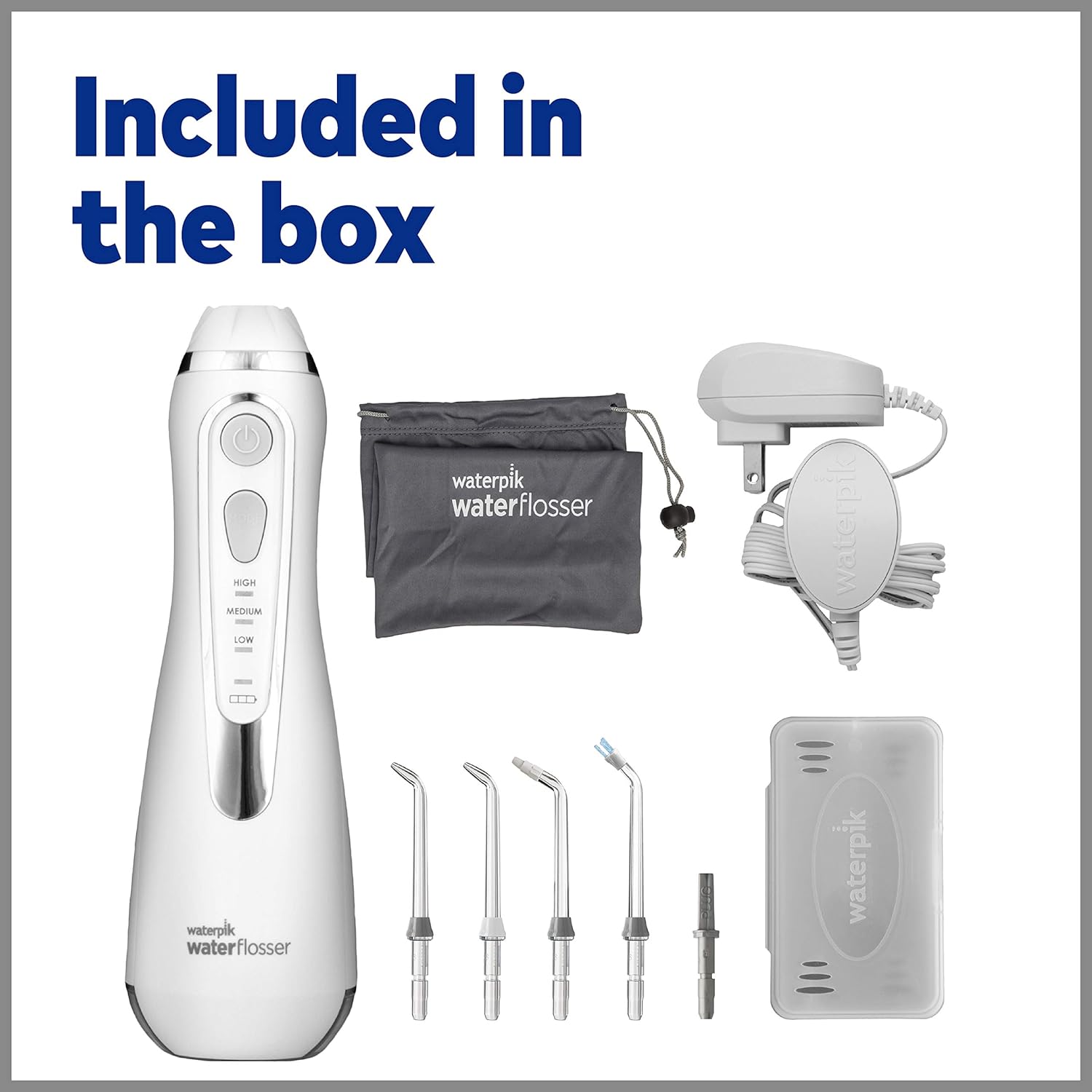 Waterpik Cordless Water Flosser Rechargeable Portable Oral irrigator for Travel & Home – Cordless Advanced, Wp-560 White: Beauty
