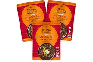 MAYA KAIMAL Organic Indian Foods | Black Lentil Everyday Dal | 10oz (PACK of 3) | Microwaveable, Ready to Eat, Fully Cooked with Tomato and Cumin | Vegan, Ready to Eat