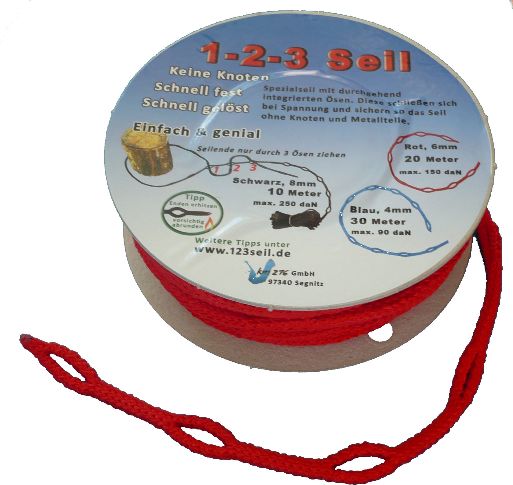 1-2-3 cable red Special Rope Diameter 6 mm Length 20 m