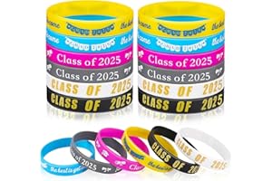 JUNEBRUSHS Class of 2026 Graduation Silicone Bracelets, Congrats Grad Rubber Bands Wristbands for Students Teachers Graduatio