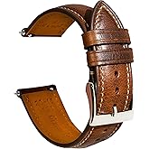 Gomvadr Quick Release Leather Watch Band 14mm 16mm 18mm 19mm 20mm 21mm 22mm 24mm,Vintage Oil Wax-tanned Pull-up Men's Watch Bands Replacement Leather Watch Straps for Men Women