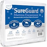 SureGuard Twin XL (13-16" Deep) Zippered Mattress Protector Encasement | Six-Sided Waterproof, Bed Bug Proof, Hypoallergenic Dust Mite Mattress Cover, Soft Noiseless Breathable Cotton Terry Top Pad