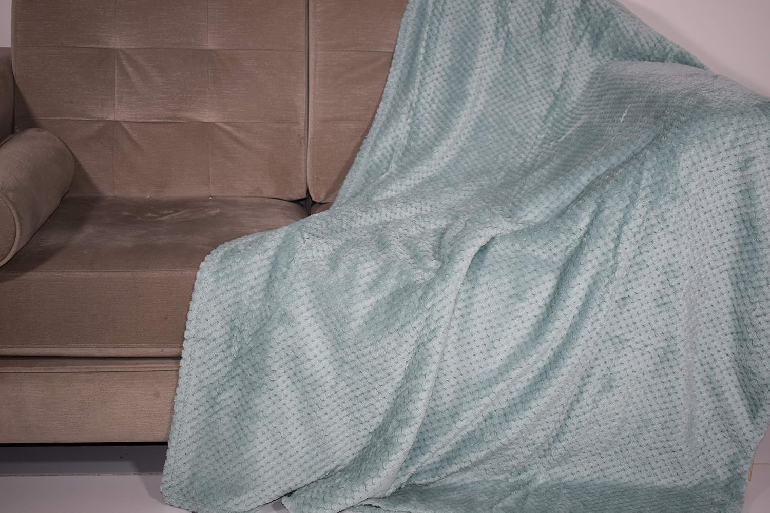 Deluxe Waffle Throw 150 x 200cm, Duck Egg, Double 150 x 200 - Image 4