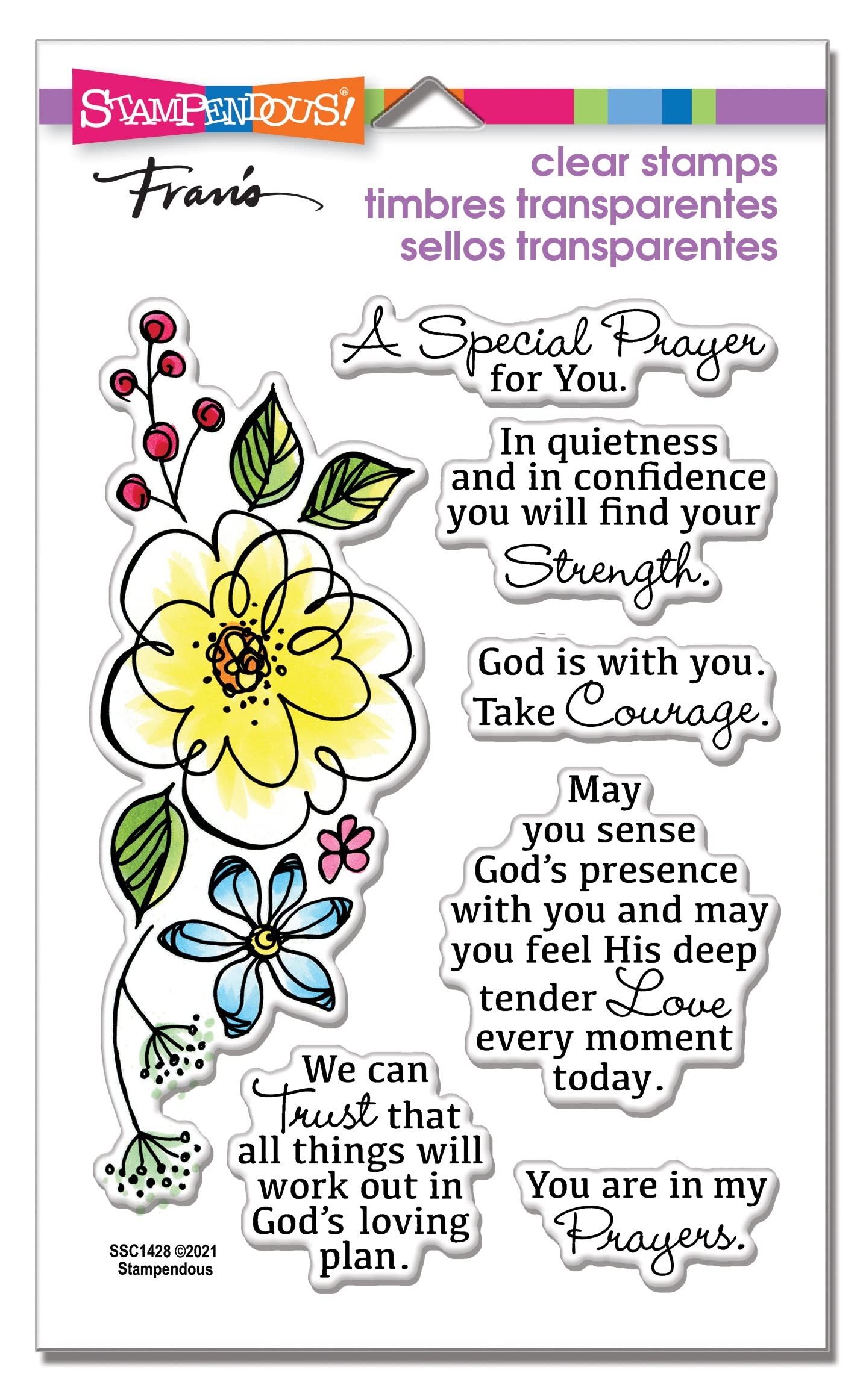 STAMPENDOUS Floral Prayer PCS Stamp Set